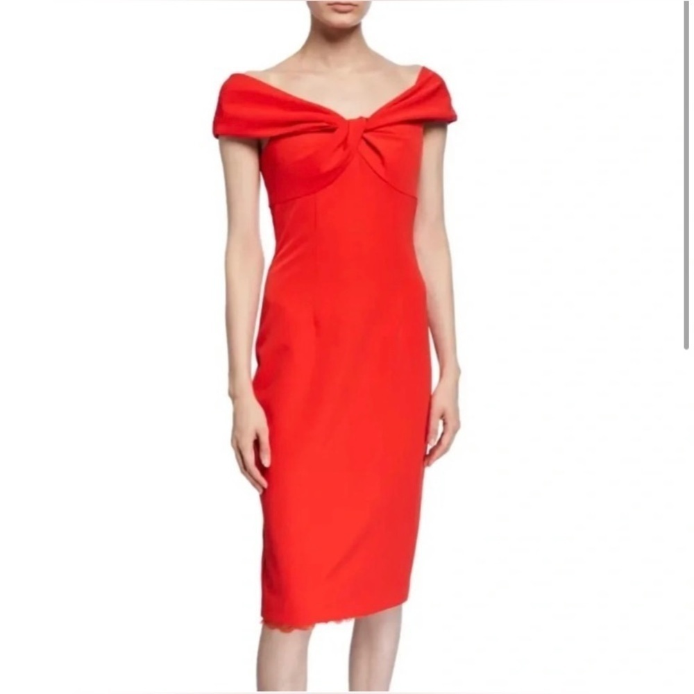 Trina Turk Imperative Portrait Neck Orange Sheath Dress
Size 2 NWT